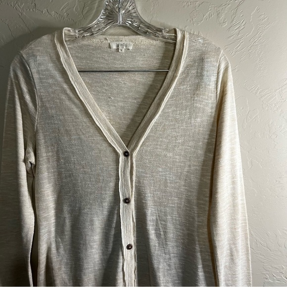 La Miel Cream Long Line Lightweight Cardigan - Picture 3 of 7